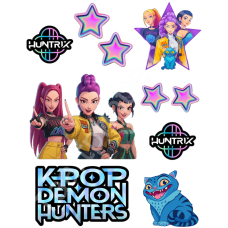 KPop Demon Hunters set voor taart