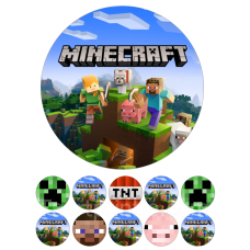 Minecraft eetbare print voor taart en cupcakes | Combi Deal