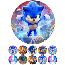 Sonic eetbare print voor taart en cupcakes | Combi Deal