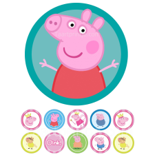 Peppa eetbare taart en cupcake print | Combi Deal