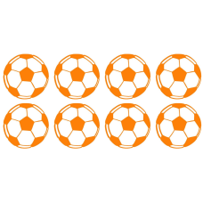 Voetbal oranje cupcake prints - 8 of 10 stuks